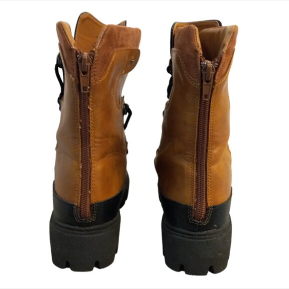 Bamboo Womens Ankle Boots Brown Black Lace Up Combat Snow Size 7 - Picture 4 of 13